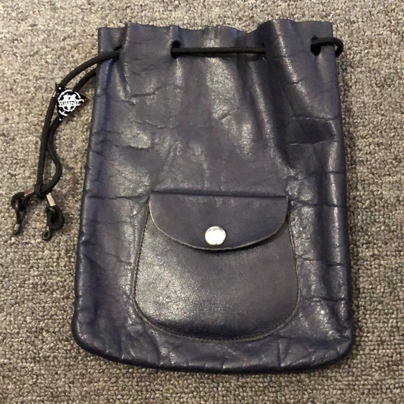 Vuarnet leather pouch vintage retro navy black silver - Picture 7 of 8